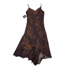 Jkara Cocktail/Evening Dress Size 6 Brown Beaded Asymmetrical Hemline Spaghetti Straps Nwt Measurements Are In The Photo Section Of This Listing. Measurements Are Taken Lying Flat And Are Approximate. Inventory: E41 Tags: Fairy Cocktail Trending Party Event Graduation Ceremony Wedding Whimsy Feminine Country Cowgirl Cowboy Rodeo Brown Hoco Dress, Vintage Hoco Dress, Brown Homecoming Dresses, Orange Hoco Dress, 1920s Party Dresses, 20s Inspired Dress, Brown Dresses Casual, Vintage Short Dress, Dark Brown Dress