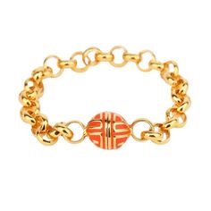 Our Flame Chain bracelet is already a classic. Expertly crafted links are hammered and twisted to form a chain that lays beautifully on your wrist. Then, we finish this beauty with our chop logo on an enamel magnetic closure for ease and simplicity. In vibrant “flame” orange, it is a must for the fashionista’s jewelry wardrobe. Handcrafted in Jaipur, India exclusively for BuDhaGirl. One size. Mindful Glamour Ritual: Pause. Breathe. Place your Flame bracelet on your wrist while thinking of the fi Glamour Ritual, Flame Bracelet, Jewelry Wardrobe, Dante Alighieri, S Jewelry, Jaipur India, Magnetic Clasp, Ring Bracelet, Magnetic Closure