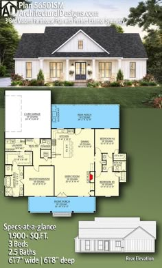 the floor plan for this house is very large and has two master suites on each side