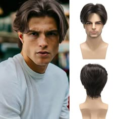 PRICES MAY VARY. Material:The male wig is made of high quality heat resistant synthetic fibers which is more durable and soft to the touch,just like the real hair,very close to the appearance of human hair. Wig cap:short brown wig men has an adjustable and breathable Wig Cap so that you can adjust the hook inside the cap to the correct size to help you wear wig. Occasion:brown wig men perfect for Halloween, Anime Cosplay, Costume Party, Theme Parties, Weddings, Concerts, Christmas, Dating, Workplace and any other occasion,gift for your families and friends. Storage and cleaning :The brown man wig is comfortable, soft, best way is on a wig stand or mannequin, also you can store it in a hair net and plastic bag. Wig should be placed in a cool dry space,washing with shampoo in cold water,let Middle Bangs, Middle Part Bangs, Haircut Fails, Short Straight Wig, Parted Bangs, Halloween Beauty, Wigs Short, Fake Hair, Wig Short