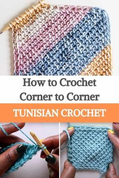 how to crochet corner to corner afghan with text overlay that reads, how to crochet corner to corner