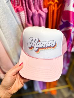 Go retro with the Mama Retro Trucker Hat! This bold and adventurous hat is perfect for everyday wear, adding a unique touch to any outfit. Embrace the nostalgia and take a risk with this stylish accessory! Adjustable snapback enclsoure. Retro 5-panel Baseball Cap For Spring, Retro Spring 5-panel Baseball Cap, Retro Baseball Cap Trucker Hat For Streetwear, Retro Summer Baseball Cap, Retro Streetwear Baseball Cap, Retro Spring Baseball Cap With Curved Brim, White Retro Trucker Hat With Curved Brim, Retro Trucker Hat With Curved Bill For Streetwear, Retro Snapback Hat With Curved Bill For Spring