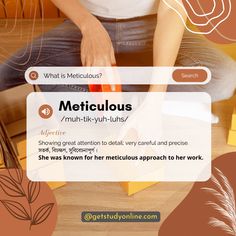 a woman is sitting on the floor with her hand in a box that says, what is metacusious?