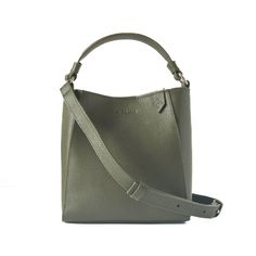 "Made with cowhide pebbled leather, our new Yaya Bucket Bag is the ideal size when you want a bag that's not too big, not too small, and comfortable enough to carry all day. Designed to take on the day by your side, our bucket bag features a stylish design that allows you dress it up or down, as well as a functional interior to carry all your essentials. With a roomy interior and two wall pockets, the Yaya allows you to carry your phone, keys, sunglasses, lipsticks, small wallet, with some room Versatile Bucket Bag In Textured Leather, Versatile Textured Leather Bucket Bag, Modern Green Shoulder Bag With Smooth Grain, Solid Leather Crossbody Bag, Classic Textured Leather Satchel For Errands, Everyday Satchel With Pebbled Leather, Pebbled Leather Satchel For Everyday Use, Everyday Pebbled Leather Tote Bag, Versatile Everyday Textured Leather Bucket Bag