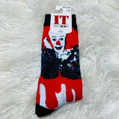 "BRAND NEW" IT THE MOVIE PENNYWISE CREW SOCKS SOCK SIZE: 10-13 It The Movie, Stephen King It, Stephen King, Crew Socks, The Movie, Socks, Size 10, Brand New, 10 Things