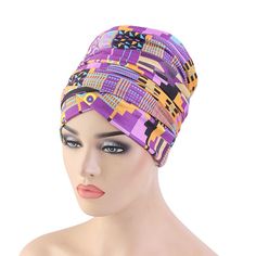 Afrikaanse voorverpakte Headwrap Tulband Gemakkelijk te dragen en kleur toe te voegen aan je stijl. Materiaal: polyester Maat: Eén maat past bij de meeste volwassenen Bonnet Cap, Ankara Designs, Afrikaanse Mode, Turban Headwrap, Ankara Fabric, African Hairstyles, Statement Pendant, Wooden Earrings, Body Jewellery