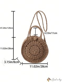 BirdinBag - Versatile Vacation Straw Bag with Double Handles - Medium Size Versatile Handheld Bags In Natural Color, Versatile Natural Handheld Bag, Versatile Natural Color Handheld Bags, Natural Color Portable Bag For Daily Use, Natural Portable Bag For Daily Use, Natural Color Bag For Daily Use, Natural Color Daily Use Bag, Natural Color Tote Bag With Adjustable Handle, Summer Straw Bag With Handles For Errands