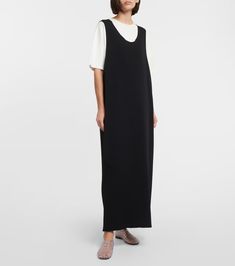 Gitu maxi dress in white - The Row | Mytheresa Summer Floor-length Maxi Dress For Work, Elegant Long Rayon Dresses, Long Rayon Daywear Dresses, Long Rayon Dresses For Daywear, Elegant Rayon Maxi Dress For Daywear, Elegant Chiffon Maxi Dress For Daywear, Linen Maxi Dress For Work, Elegant Floor-length Rayon Dress, Linen Maxi Dress For Daywear