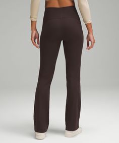 The ease of a pull-on pant with the look of a trouser. These office-ready pants feature an easy-to-style silhouette with a discreet, smoothing waistband that's stretchy but comfortably snug. Designed for Casual. Slim fit skims your body:Subtle flared leg:32" inseam, intended to sit below ankle for heights of 5'5"-5'8":Opt for your usual size. Expect them to feel snug as you pull them over your hips but comfortable once on. Smooth-Fit Waistband technology uses bonded construction to create a comf Dress Bra, High Rise Pants, Back Women, Tall Women, Lululemon Women, Business Casual Outfits, Pull On Pants, Hoodie Top, Short Tops