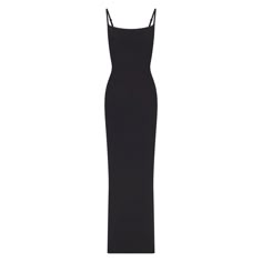 Everything you love about our signature Fits Everybody collection, now in an ultra-flattering dress. This double-lined silhouette is made to hug your body and offer a snatched, smoothed look. Fits true to size. | SKIMS Long Slip Dress | Black | Medium | Fits Everybody Slip Dress Black, Long Slip Dress, Long Slip, Dr Wardrobe, Form Fitting Dress, Bodycon Maxi Dresses, Maxi Slip Dress, Silk Slip Dress, Flattering Dresses