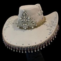 Golden Hour Western Hat Festival Hat Rhinestone Cowboy Hat - Etsy Elegant Rhinestone Hats For Festival, Elegant Rhinestone Festival Hats, Festival Hat With Rhinestones And High Crown, Festival Hats With Rhinestones And High Crown, Festival Fedora Hats With Rhinestones, Costume Hat With Rhinestones For Festivals, Elegant Embellished Hats For Festival, Festival Hats With Rhinestones And Short Brim, Rhinestone Cowboy Hat