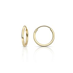 PRICES MAY VARY. Hoop Size. Tiny measures 10.0mm (0.39”) outer size & 8.0mm (0.31”) inner size. The width of the flat endless hoop earrings is 1.0mm (1/32”). Crafted in 14k Gold. All our flat endless hoops are brand new without tags with an Authenticated logo and stamp of 14k. We do not sell tarnished products such as gold-filled, gold-plated, or vermeil. All our 14k gold flat endless hoop earrings and crafted in legal safety standards nickel-free and lead-free for anyone with sensitive skin. St Everyday Earrings Simple, Small Gold Hoop Earrings, Sleeper Earrings, Small Gold Hoops, Gold Flats, Earrings Inspiration, Gold Filled Earrings, Everyday Earrings, Gold Hoops