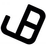 a black and white logo with the letter b on it