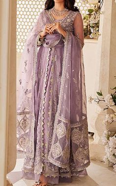 Mauve Net Suit -  Pakistani Chiffon Dresses Lavender Pakistani Suit, Purple Pakistani Dress, Pakistani Frocks, Net Suit, Chiffon Suits, Mauve Bridesmaid, Mauve Bridesmaid Dress, Nikah Outfit, Net Shirt