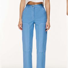 Aritzia Brennan Pant High Rise Cotton Utility Pant, Size 8, Color Azurine Blue, Never Worn Aritzia Greenwich Pants, Aritzia Effortless Pant, Melina Aritzia Pant, Aritzia Program Pant, Aritzia Brennan Pant, Aritzia Pants, Aritzia Wilfred, Utility Pants, Cargo Pants