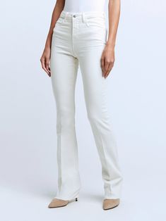 Ruth Jean High Rise Straight Leg Jeans, Designer Clothing Brands, Suede Blazer, Knit Blazer, Slim Leg, High Rise Jeans, Premium Denim, Slim Legs, White Denim