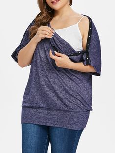 Plus Size Long Nursing T-shirt - Blue - 3I74160812 - Women's Clothing, Plus Size Women's Clothing  #PlusSizeWomensClothing #Women's #Clothing # #Plus #Size #Women's #Clothing Plus Size Maternity Clothes, Cheap Maternity Clothes, Plus Size Maternity, Plus Size Tips, Cute Maternity Outfits, Spandex Shirts, Fashion Plus Size, Trendy Plus Size Clothing, Nursing Tshirts