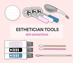 Skin Extraction, Esthetician Illustration, Tool Clipart, Esthetician Tools, Skincare Graphics, Future Esthetician, Esthetician Branding, Esthetician Aesthetic, Tools Illustration