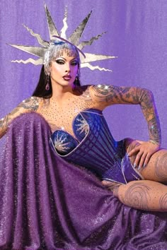 Introducing the latest color by @crystalsbypreciosa “Blue Violet” modeled by Violet Chachki

#violetchachki #crystalsbypreciosa #crystals #sparkle #tightlaced #corsets #corset #corsetry #waisttraining #bespokecorset #drag #rhinestones #fashioncampaign #mystic Violet Chachki, Rupaul Drag Queen, Ss 2024, Burlesque Costume, Queen Fashion, Latest Colour