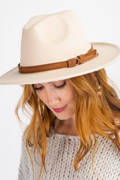 Wide Brim Fashion Hat with Buckle Detail - Jolie Vaughan | Online Clothing Boutique near Baton Rouge Vintage Men Style, Womens Fedora Hat, Womens Fedora, Brown Tie, Wide Brim Fedora, Ribbed Midi Dress, Online Clothing Boutiques, Dressy Outfits, Laid Back Style