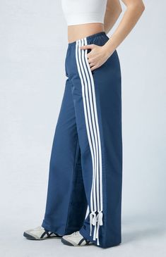 PacSun Navy Wide Leg Track Pants | PacSun