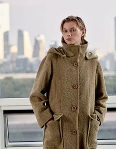 ■Premium Mohair Alpaca Blending Detachable Hooded Long Coat ■Made in KOREA ■COMPOSITIONMOHAIR 10%ALPACA 8% WOOL 62%NYLON 20% ■FABRIC QUALITY*560g/m mohair, alpaca blend fabric*Fabric with wool certification mark*Surface with a soft terry fabric’s feeling ■SIZE SPEC55S/66M ■CLOTHING CAREDRY CLEANING ■DESIGN POINT*A design that combines a formal and casual feel with a regular size silhouette*Detachable hood and pocket detail at chest and lower waist*Buttons engraved with gradation dyeing and logos Wool Hooded Jacket With Detachable Hood For Fall, Wool Outerwear With Drawstring Hood For Fall, Fall Wool Outerwear With Drawstring Hood, Wool Outerwear With Detachable Hood For Cold Weather, Wool Hooded Outerwear For Outdoor, Fall Wool Outerwear With Double-lined Hood, Hooded Wool Outerwear For Outdoor, Hooded Wool Outerwear With Pockets, Khaki Outerwear With Detachable Hood For Work