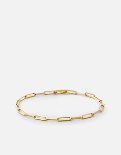 At 3.5mm in thickness, the links in the Clip Volt Link Bracelet makes it a heartier version of our 2.5mm Volt Link Bracelet. With elongated open rings and hardware-inspired closure in gold vermeil, the Clip Volt Link Bracelet is that edgy piece your wardrobe has been asking for. Available for women and men. | Miansai Clip Volt Link Bracelet, Polished Gold, Size: Medium Open Ring, Link Bracelets, Gold Vermeil, Bracelet Making, Gold Bracelet, Gold