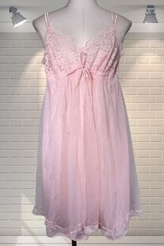 Spring Pink Lace Nightgown, Sheer Nightgown For Spring Sleepover, Pink Lace Nightgown For Summer, Pink Lace Summer Nightgown, Pink Sheer Lace Sleepwear, Pink Lace Sleepwear For Bedtime, Pink Lace Nightgown For Loungewear, Sleeveless Lace Nightgown For Pajama Party, Pink Lace Trim Dresses For Bedtime