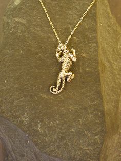 "This Leopard pendant is 14K Gold. The included chain is a 14K Gold chain. You may choose 16, 18 or 20 inch at the same price. Other length available at sightly higher prices. This Leopard pendant measures 1 1/4\" long by 9/16\" across. I hand cast all my pieces using the lost wax casting method. Please ask your needs. You may call me with questions, often I am out so please use my machine. 831-476-3176. Satisfaction Guaranteed! I send items USPS First Class unless otherwise directed. I send as Engraved Sterling Silver Chain Necklace In Yellow Gold, Bvlgari Jewelry Set, Bvlgari Jewelry, Edgy Jewelry, Silver Heart Earrings, Silver Wolf, Wax Casting, Lost Wax Casting, Disney Jewelry