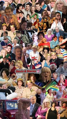 a collage of people with many different faces and hair styles, including older women