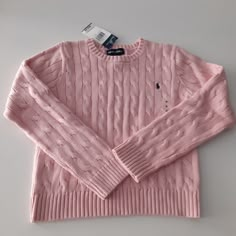 Ralph Lauren Kids Cable Knit Pullover Sweater Girls S - 100% Cotton - Nwt - Fits Size 7/8 Red Cable Knit Sweater, Ralph Lauren Baby Girl, Pink Cardigan Sweater, Peplum Sweater, Ruffle Sweater, Ralph Lauren Kids, Girls Cardigan, Ralph Lauren Sweater