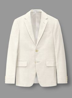 Indulge in the exquisite craftsmanship of this outstanding Loro Piana Bianchi Wool Silk Linen Jacket, designed for a man of discerning taste. Meticulously woven from premium wool, silk, and linen, it offers a luxuriously smooth texture with a subtle sheen, ensuring both comfort and elegance. This impeccably tailored jacket, featuring a solid pattern and a beige hue, provides versatility and a refined look suitable for various occasions. It effortlessly transitions from professional settings to formal events with seamless elegance.    A marriage of elegance and comfort, Loro Piana fabrics are made using the highest quality raw materials in the world, in their purest form or blended together. A sophisticated response to the dictates of contemporary elegance, these fabrics lend themselves to Master Tailor, Tailored Suit, Linen Suit, Linen Jacket, Silk Linen, Formal Suits, Loro Piana, Tailored Jacket, Custom Tailoring