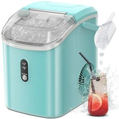 the ice maker is being used to make cold drinks and watermelon juices