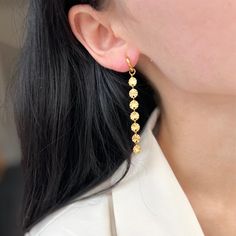 If you are interested in placing a bulk order (50+ pieces), please message us for special pricing.-- Dainty Gold dangle earrings, gold drop earrings, gold handmade earrings for her -- ► DETAILS  -18k gold over stainless steel ►Heavenly Materials Our jewellery pieces are delicately handcrafted with gold-fill, sterling silver, stainless steel and gold-plating, combining rich, warm tones with an effortless shine.  ►Prompt Dispatch and Delivery Rossie Jewellery is a small business based in the UK. A Gold Plated Single Linear Earring As Gift, Gold Plated Drop Threader Earrings As Gift, Dainty Tarnish-resistant Linear Earrings For Gifts, Gold Round Threader Earrings, Gold Single Threader Earring, Tarnish Resistant Dangle Threader Earrings As Gift, Tarnish Resistant Dangle Linear Earrings Gift, Gift Tarnish Resistant Dangle Threader Earrings, Metal Long Drop Threader Earrings