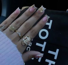 @allthingsgirlssz Classy Work Nails, French Tips With Charms, Short Nails Inspo, Shorties Nails, Good Nails, Nails For Homecoming, Black Hair Balayage, Custom Nails