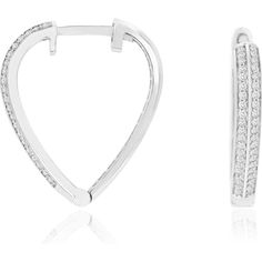 Royal 14K White Gold Heart-Shaped Earrings with Pave-Set Diamonds - 0.25 Carat Total Diamond Weight Elegant Diamond White Heart Earrings In Sterling Silver, Elegant Diamond White Sterling Silver Heart Earrings, Elegant Heart Cut Diamond Earrings With Vvs Clarity, Elegant Diamond-cut White Gold Heart Earrings, Elegant Diamond White Heart Earrings With Prong Setting, Elegant Diamond Cut Sterling Silver Heart Earrings, Elegant Sterling Silver Diamond Cut Heart Earrings, Elegant White Gold Heart Earrings With Diamond Cut, Elegant Sterling Silver Heart Earrings With Diamond Cut