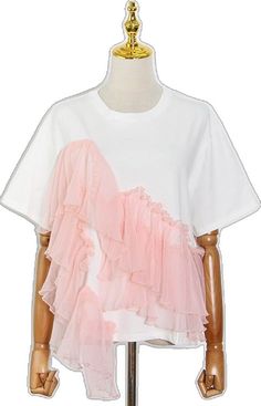 image_7 White Ruffled Crew Neck T-shirt, White Ruffled Short Sleeve T-shirt, Trendy Summer Ruffled T-shirt, Trendy Ruffled T-shirt For Summer, Trendy Summer T-shirt With Ruffles, Summer Ruffled Short Sleeve T-shirt, Trendy Ruffled Short Sleeve T-shirt, Spring Ruffled Crew Neck Tops, Spring Crew Neck Tops With Ruffles