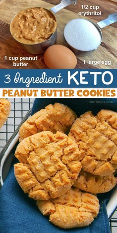 the steps to making peanut butter cookies are shown