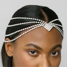 Multi-Layer Rhinestone Bohemian Head Chain Fashionable Versatile Shiny Forehead Band Statement Accessory With Glamorous Look, Perfect For Boho Chic Style Lovers For Party, Festivals & Weddings. Trendy & Unique Jewelry & Accessories Color: White K Pearl Forehead Jewelry, Forehead Jewelry Pearl, Black Forehead Jewelry, Head Jewelry For Wedding, Head Piece Jewelry Gold, Indian Hair Jewelry Head Pieces, Forehead Wedding Jewelry, Hair Jewelry For Middle Part, Head Chain Jewelry Wedding