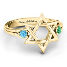 10K Yellow Gold Classic Star of David Ring | Jewlr Anniversary Star-shaped Birthstone Jewelry, Star Of David Jewelry Polished Finish For Anniversary, Star Of David Polished Jewelry For Anniversary, David Ring, Star Of David, Personalised Box, Gold Star, Classic Ring, Gold Stars