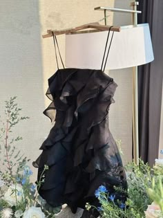 Senior Hoco, 16th Birthday Outfit, Homecoming Dress Short, Chiffon Party Dress, Dresses Short Prom, Black Homecoming Dress, 파티 드레스, Black Spaghetti, Black Spaghetti Strap