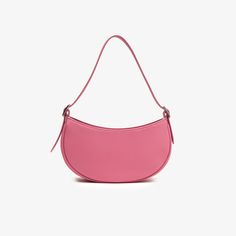 Spacious and curvaceous. Add some whimsy to your wardrobe with this chic, contemporary bag. Pink Modern Satchel Hobo Bag, Modern Pink Satchel Hobo Bag, Modern Pink Hobo Satchel Bag, Chic Pink Baguette Bag With Adjustable Strap, Trendy Soft Leather Hobo Bag, Elegant Pink Shoulder Bag With Round Handle, Chic Pink Satchel Baguette Bag, Modern Pink Leather Baguette Bag, Chic Pink Baguette Bag With Detachable Strap