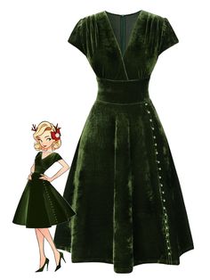 60s Style Aesthetic, Retro Outfit Ideas, Velvet Dress Green, 70s Fashion Disco, 1940s Fashion Women, Walburga Black, Vintage Christmas Dress, Aesthetic 70s, Retro Stage