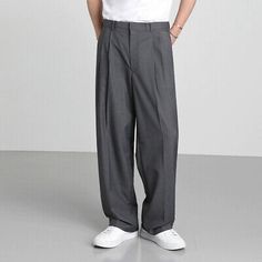 ad eBay - Mens Loose Fit Straight Pants Formal Long Trousers Casual Party Korean Style New - Buy Now, click the link (eBay) Gray Full-length Dress Pants For Spring, Gray Full Length Dress Pants For Spring, Non-stretch Full-length Formal Pants, Summer Full-length Solid Dress Pants, Summer Full-length Dress Pants, Casual Tailored Full Length Bottoms, Tailored Full-length Casual Bottoms, Non-stretch Gray Dress Pants, Tailored Solid Pants For Summer