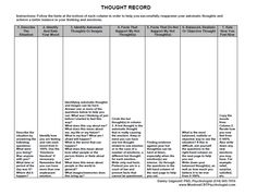 MIND OVER MOOD, DEPRESSION, ANXIETY WORKSHEETS - this is the complicated one, but there are others which are easier and better suited to kids and teens Thought Record, Online Counseling