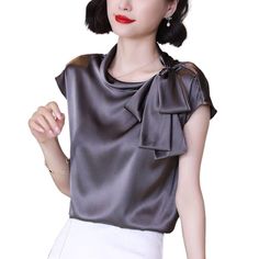 England style Women elegant bow tie silk stain shirts Fashion Acetate satin Tops Shirt Office Lady Satin Tops, England Style, England Fashion, Satin Top, Style Women, Office Lady, Office Ladies, Bow Tie, Shirt Style