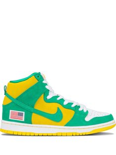 green/yellow leather/suede/rubber signature Swoosh logo detail round toe front lace-up fastening logo patch at the tongue ankle-length pull-tab at the heel rubber sole These styles are supplied by a premium sneaker marketplace. Stocking only the most sought-after footwear, they source and curate some of the most hard to find sneakers from around the world.