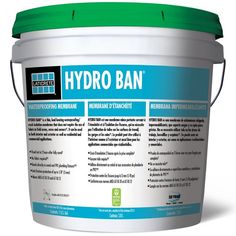 a bucket of hydro ban on a white background