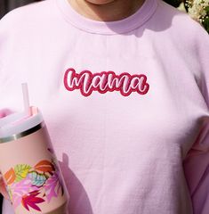 "Sweatshirt is  50% Cotton/ 50% Polyester. This listing is for ONE (1) Sweatshirt. Design is Embroidered. Customization is simple!: -Choose Glitter Color (Photo 3) -Choose Thread Color for Outline (Photo 4) -Choose Thread Color for \"mama\" (Photo 4) mama sweatshirt, gift for mom, mothers day" Mama Embroidered Sweatshirt, Mama Photo, Mama Sweatshirt, Sweatshirt Crewneck, Color Photo, Embroidered Sweatshirt, Embroidered Sweatshirts, Pullover Sweatshirts, Gift For Mom