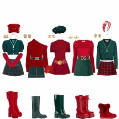 christmas red and green themed stage winter perfomance outfit group Christmas Red And Green, Christmas Red, Red Christmas, Green, Red, Christmas